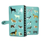 Dogs Dogs Dogs Large Wallet  / Teal / With Zipper