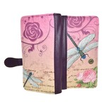 Vintage Dragonfly Large Wallet /Purple/ With Zipper