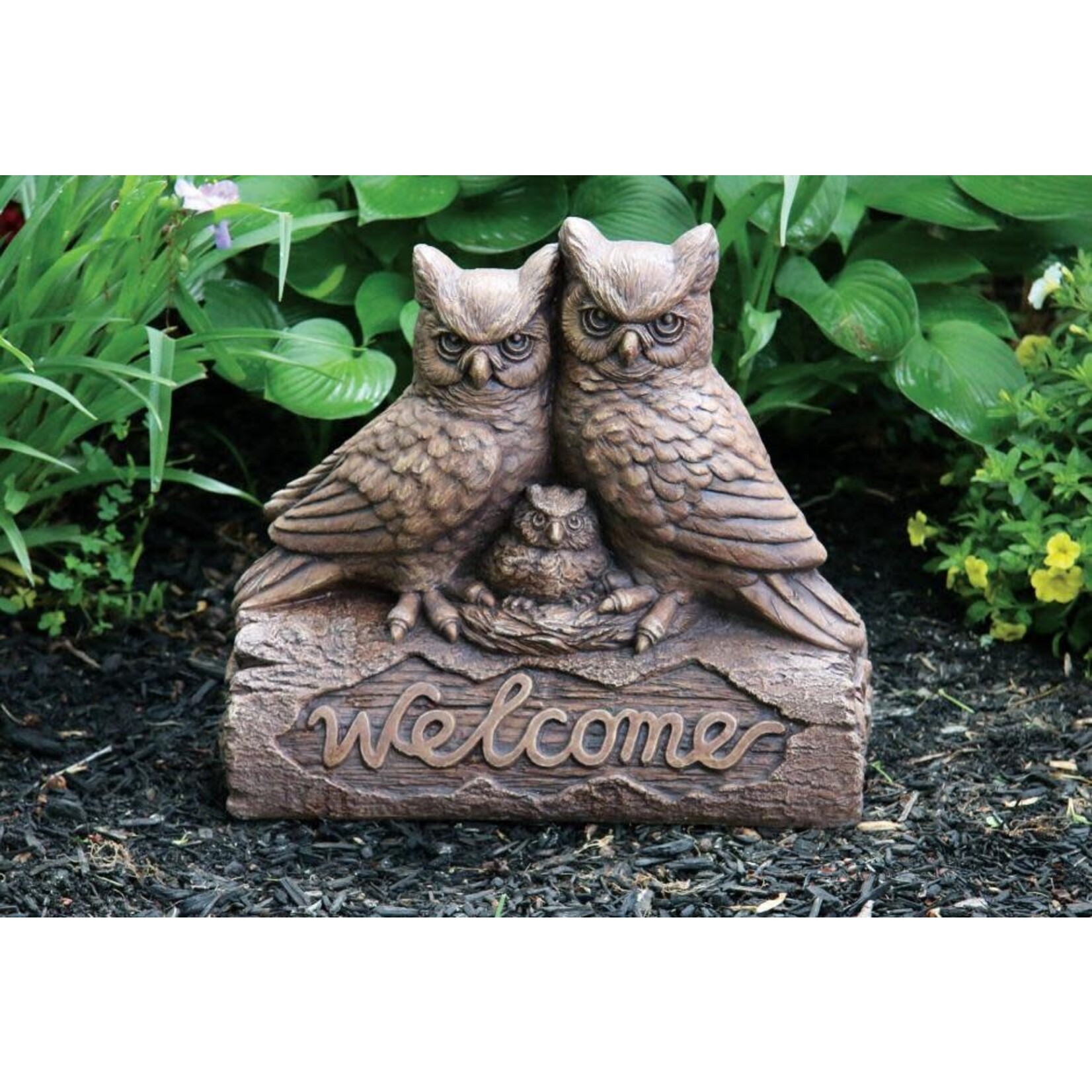 Massarelli Stone Welcome Owls Stone Statuary