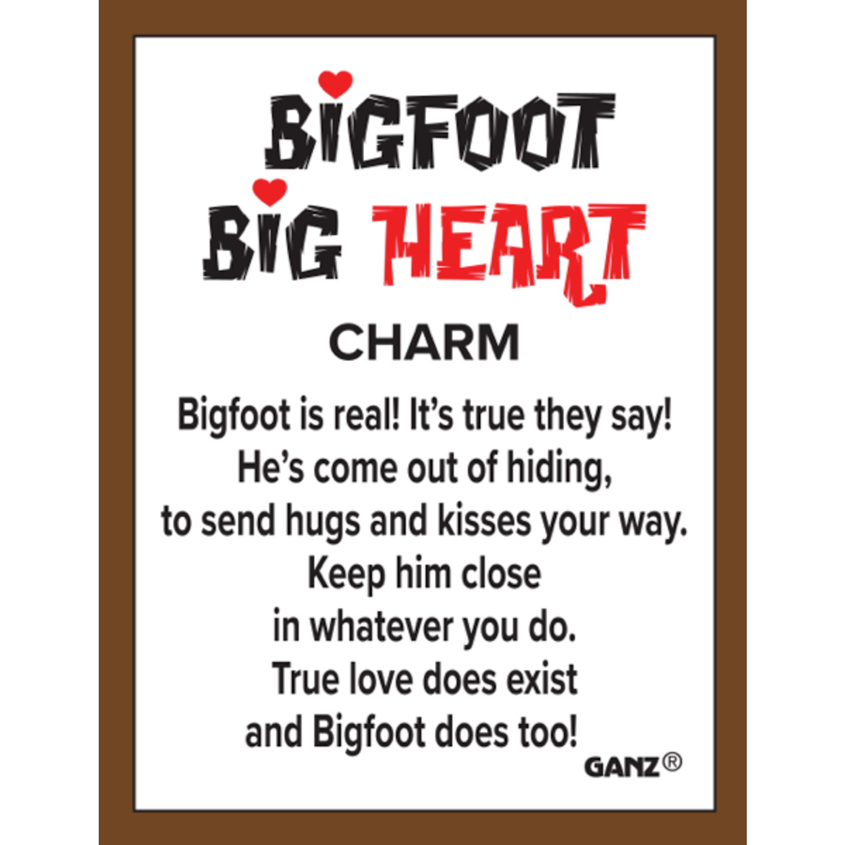 Bigfoot Big Heart Charm