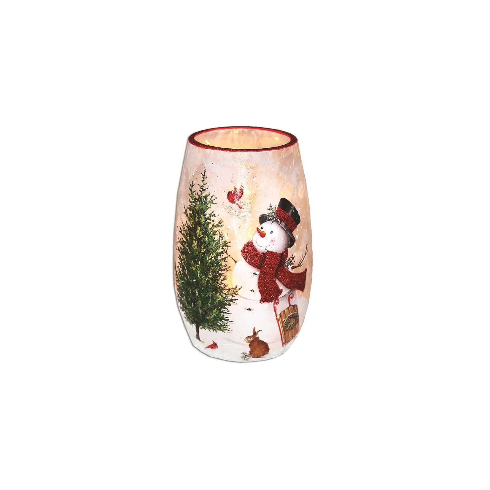 Delightful Snowman Pre-Lit Small Vase