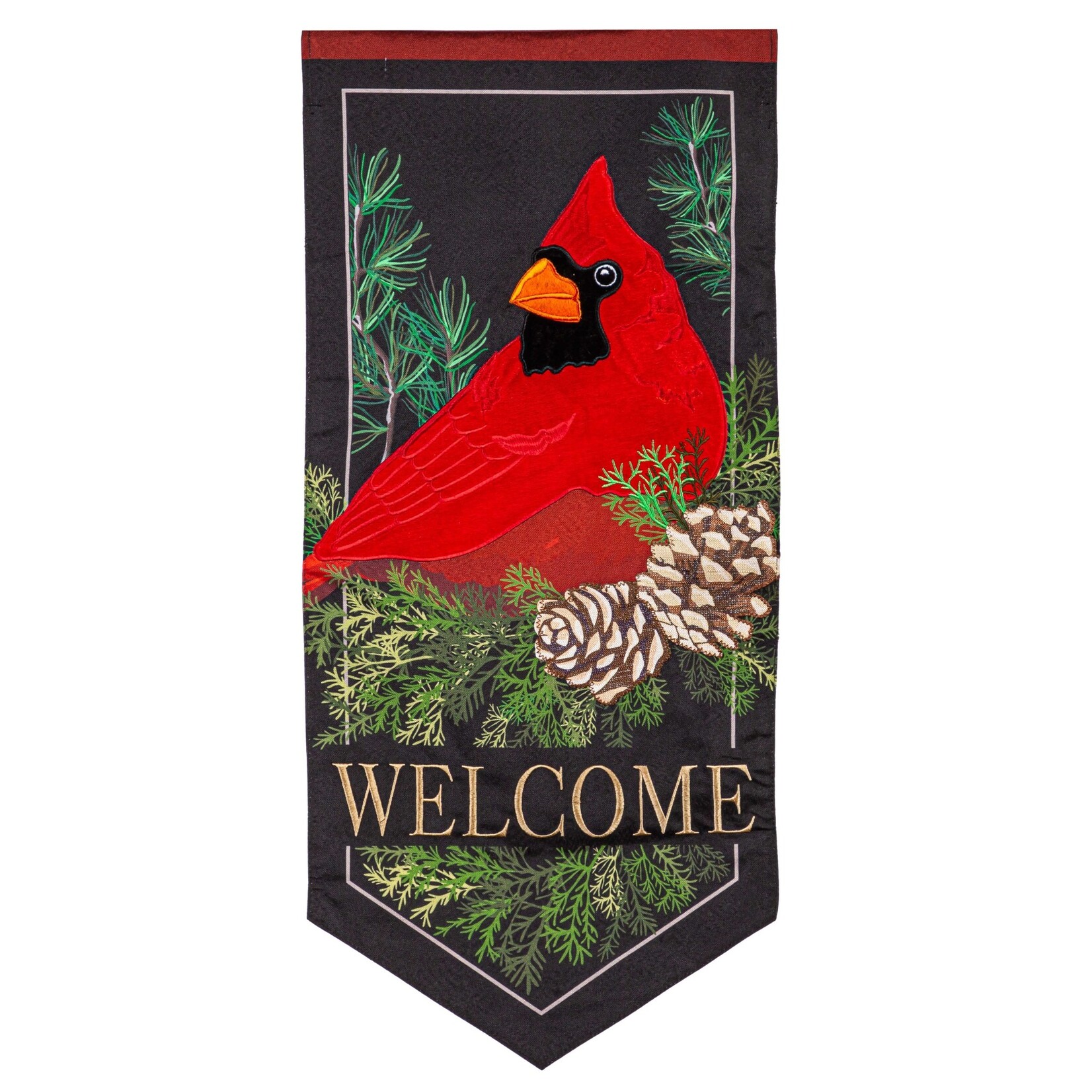 Cardinal and Evergreen Garden Flag