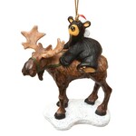 Bear Riding Moose Ornament