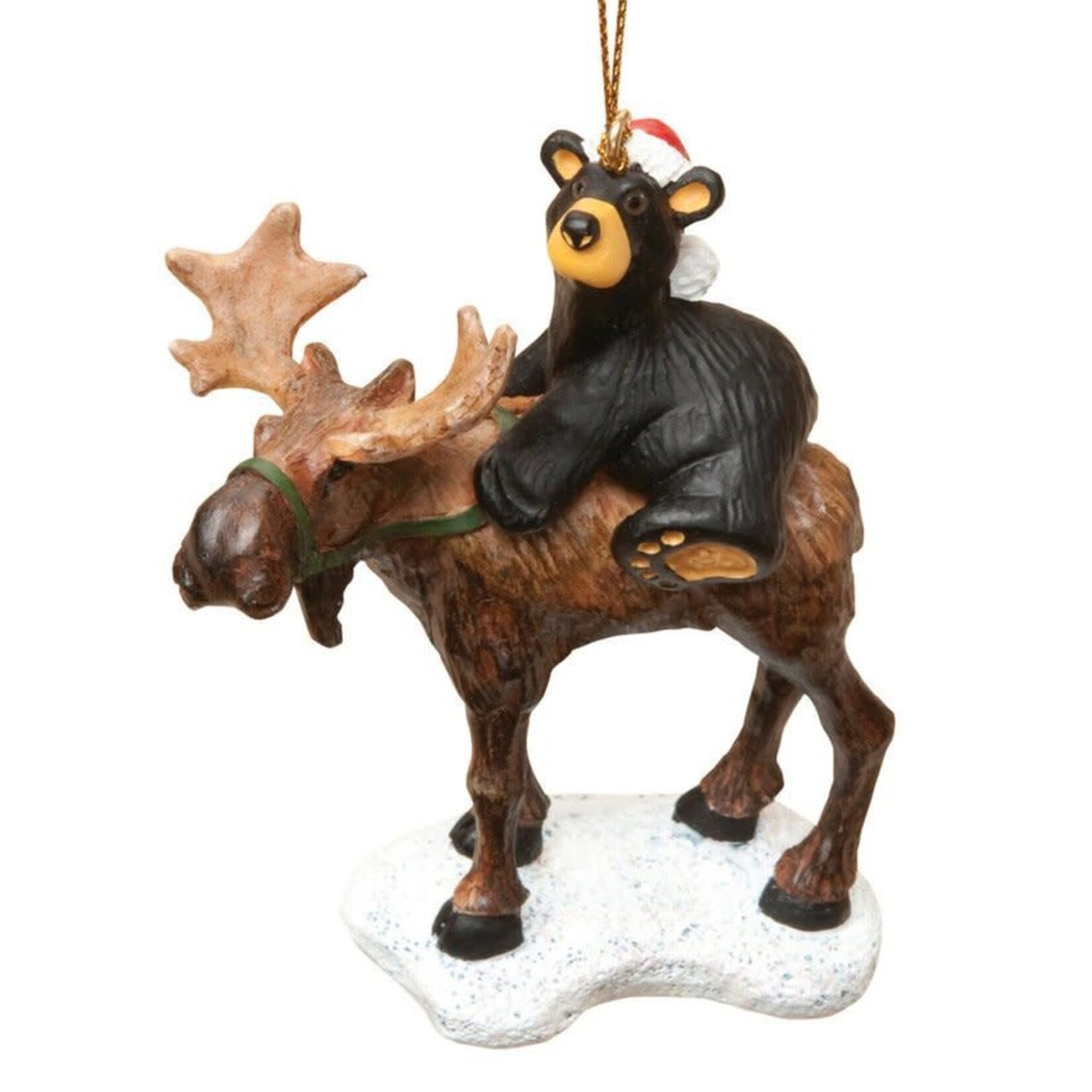 Bear Riding Moose Ornament