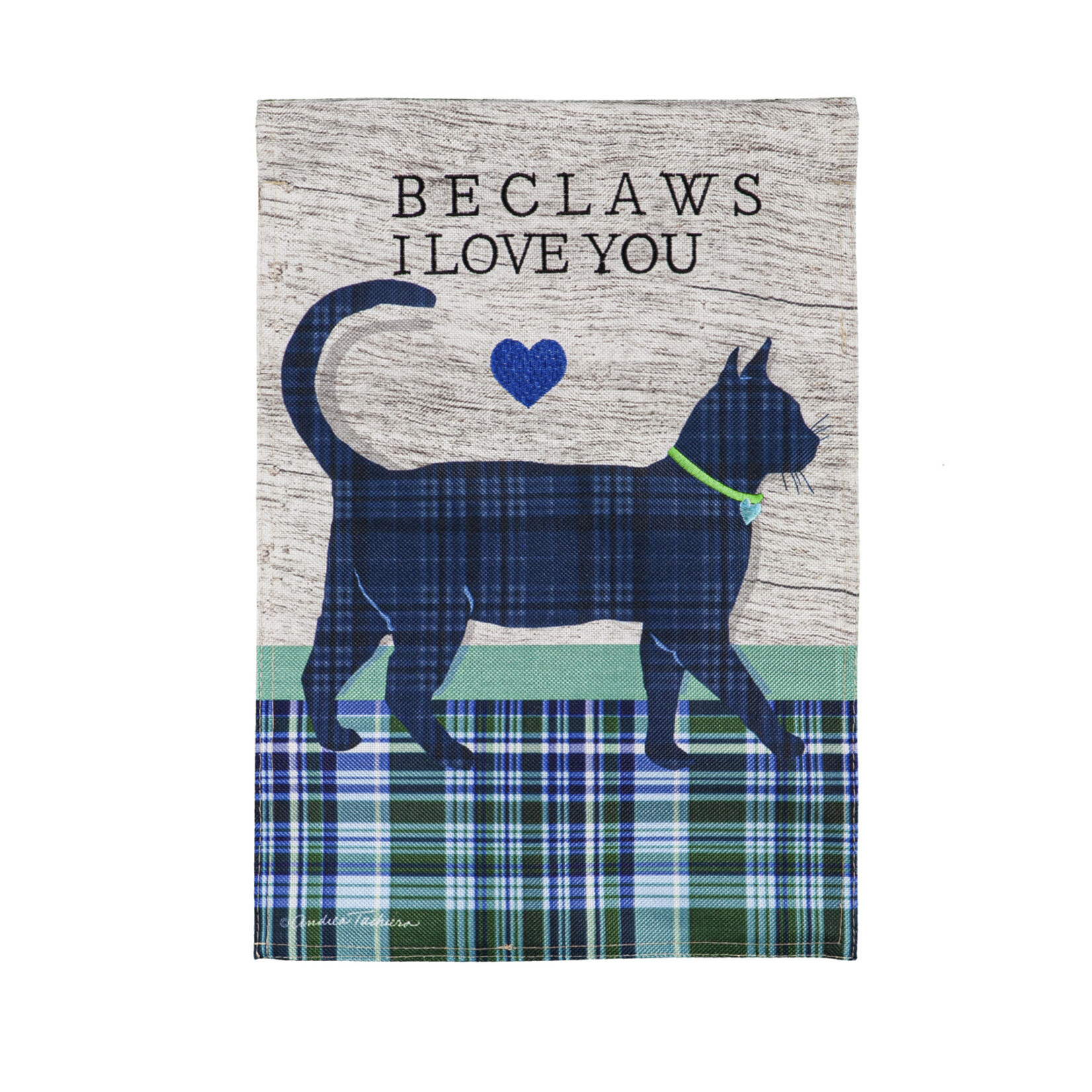 Beclaws I Love You Garden Burlap  Flag