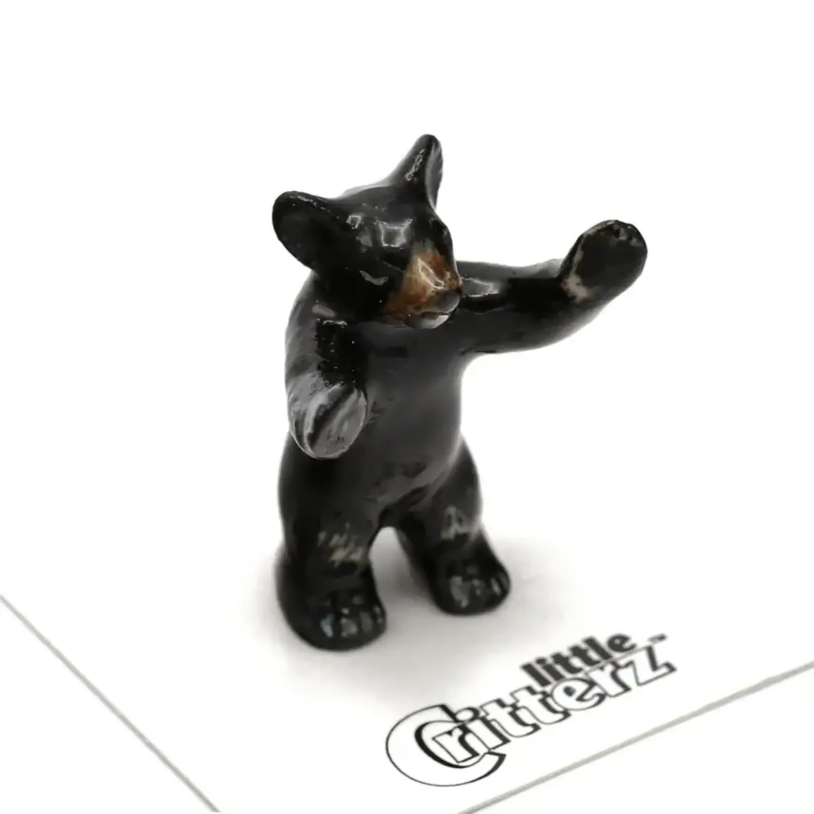 Little Critterz Bear - Black Bear Cub "Little John" - miniature porcelain figurine