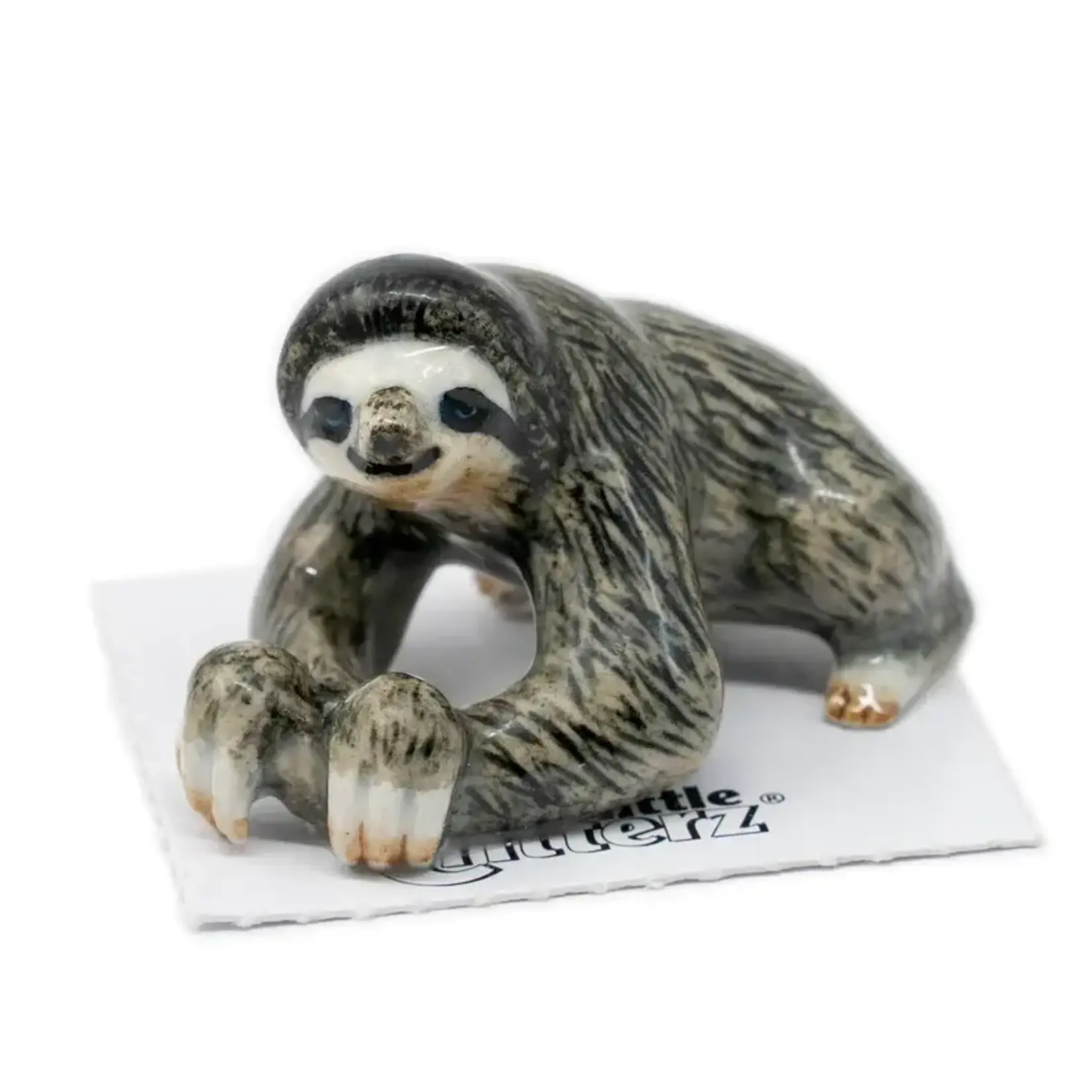 Little Critterz Three Toed Sloth "Monk" - miniature porcelain figurine