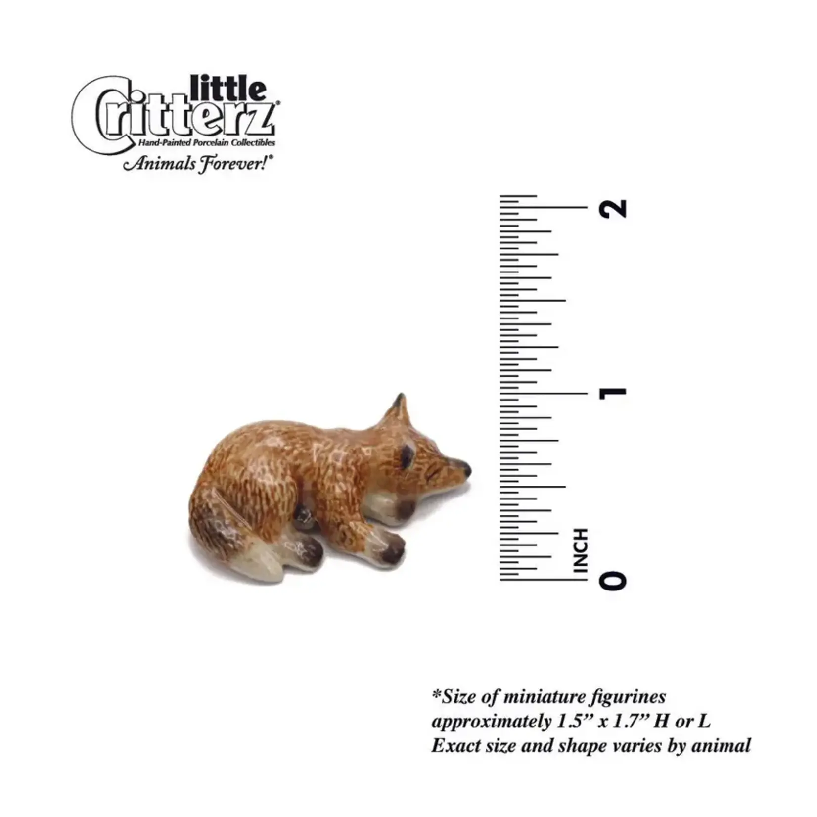 Little Critterz Fox - Fox Pup "Sly" - miniature porcelain figurine