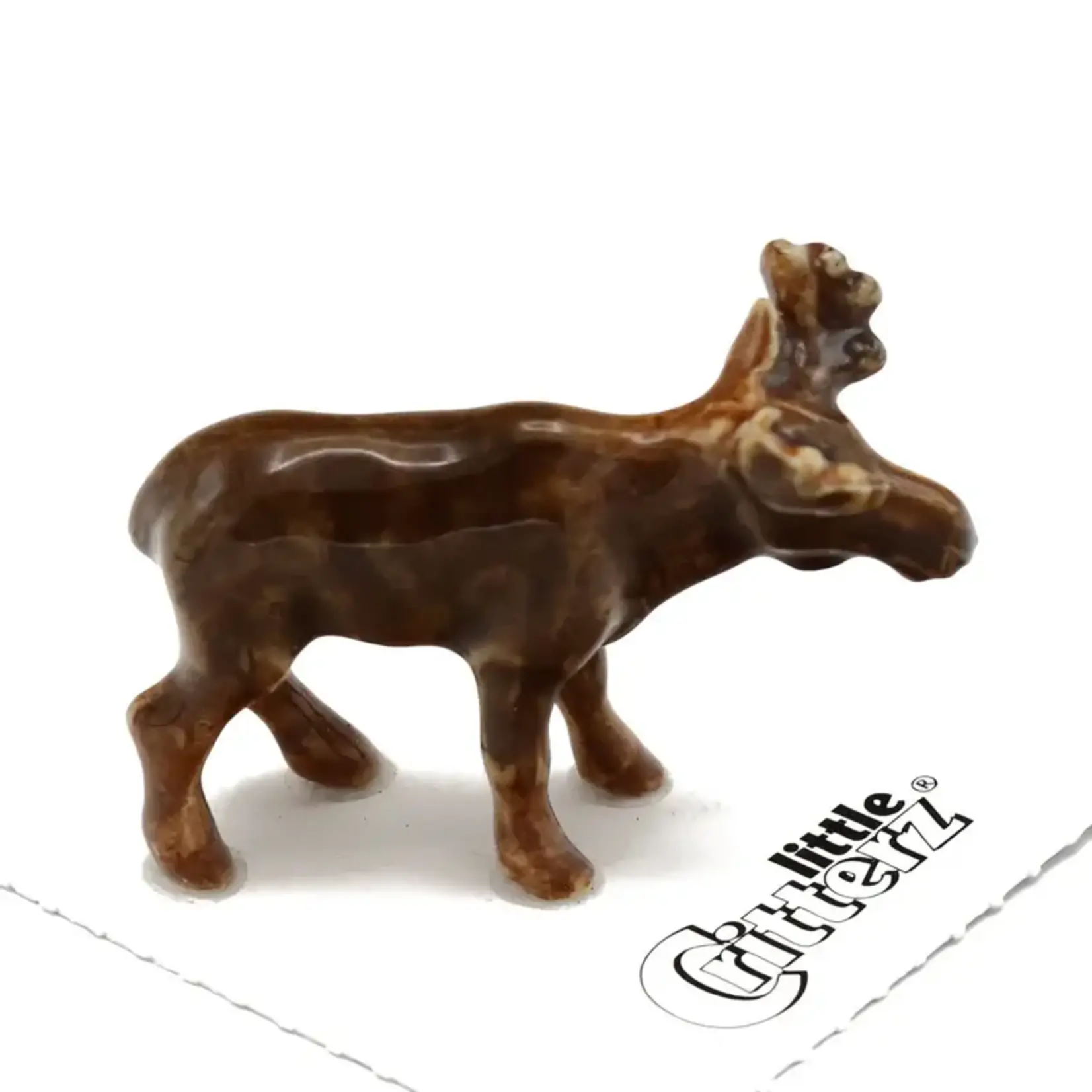 Little Critterz Young Moose "Nomad" - miniature porcelain figurine