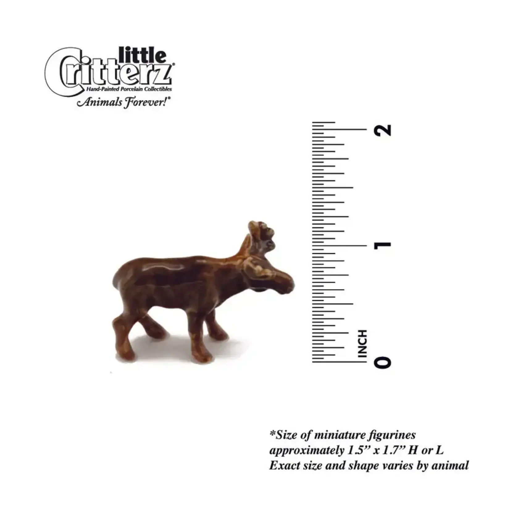 Little Critterz Young Moose "Nomad" - miniature porcelain figurine