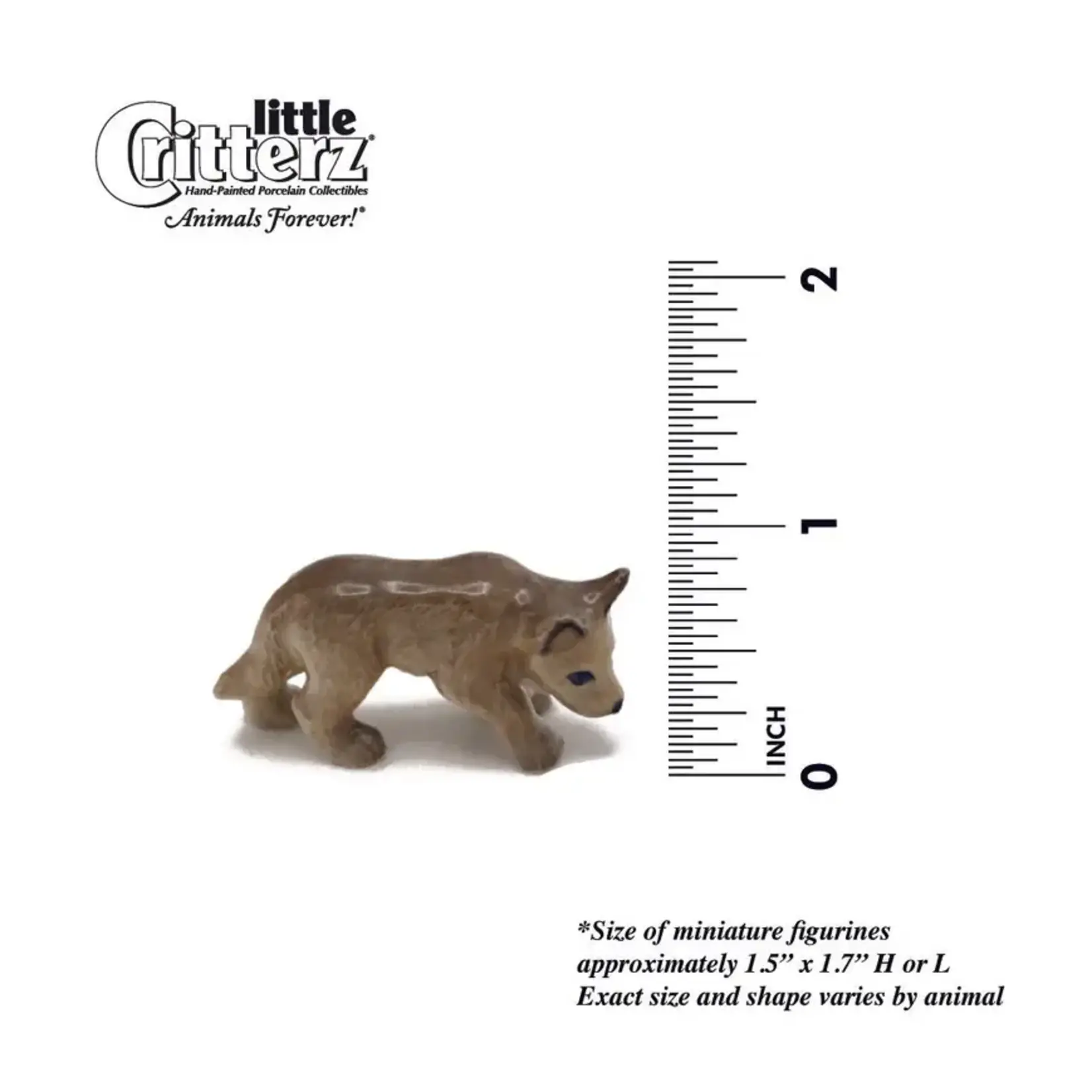 Little Critterz "Mohawk" Wolf Cub -  miniature porcelain figurine