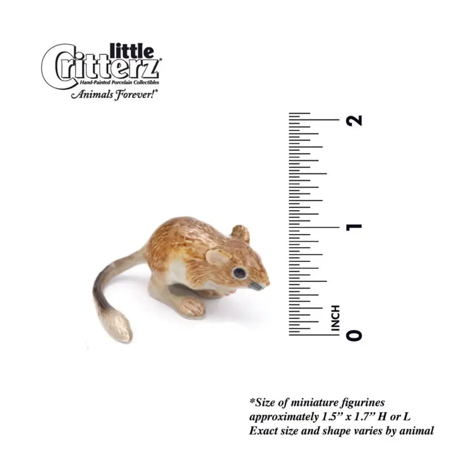 Little Critterz Rodent - Kangaroo Rat "Fresno" - miniature porcelain figurine