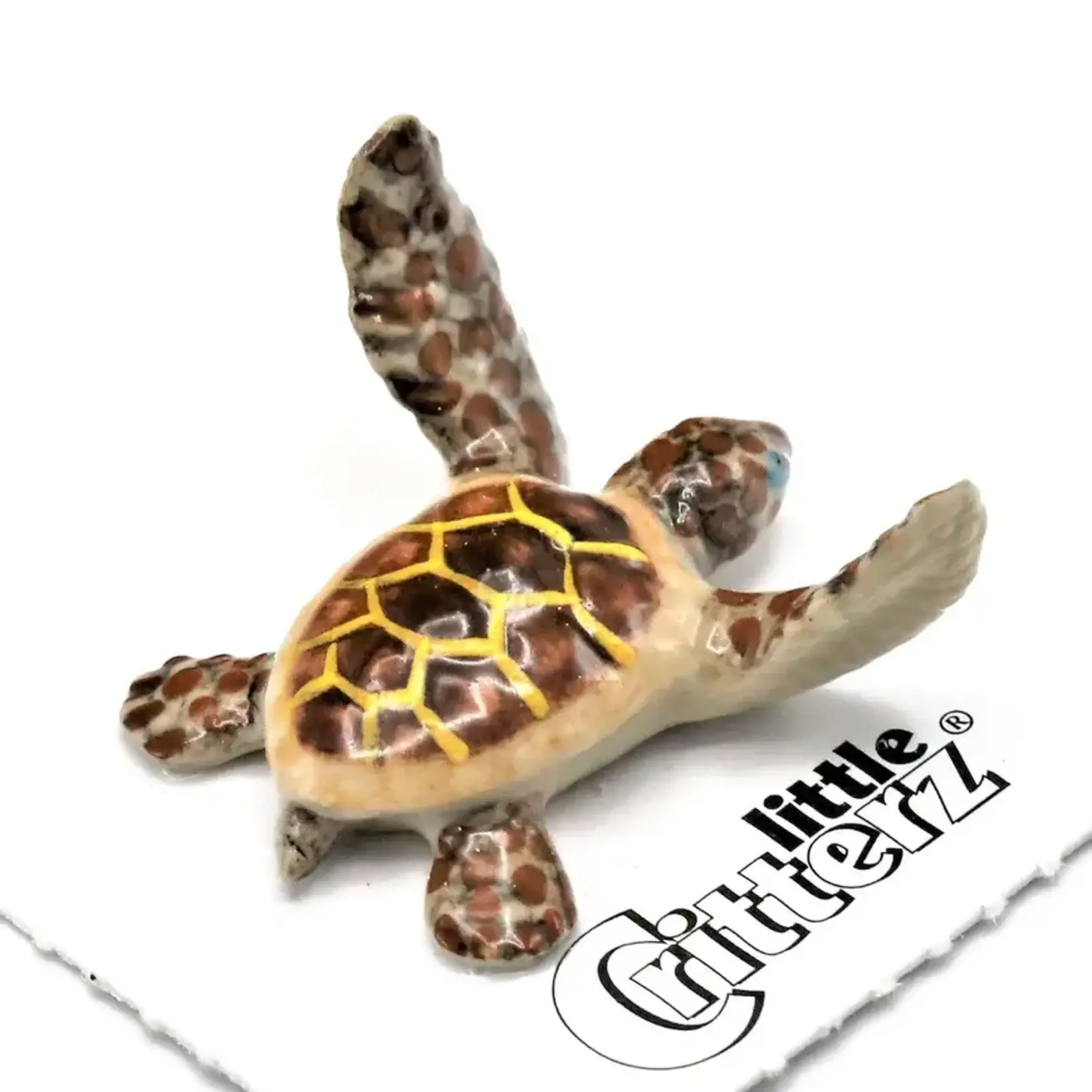 Little Critterz Sea Turtle "Captain Deep" - miniature porcelain figurine