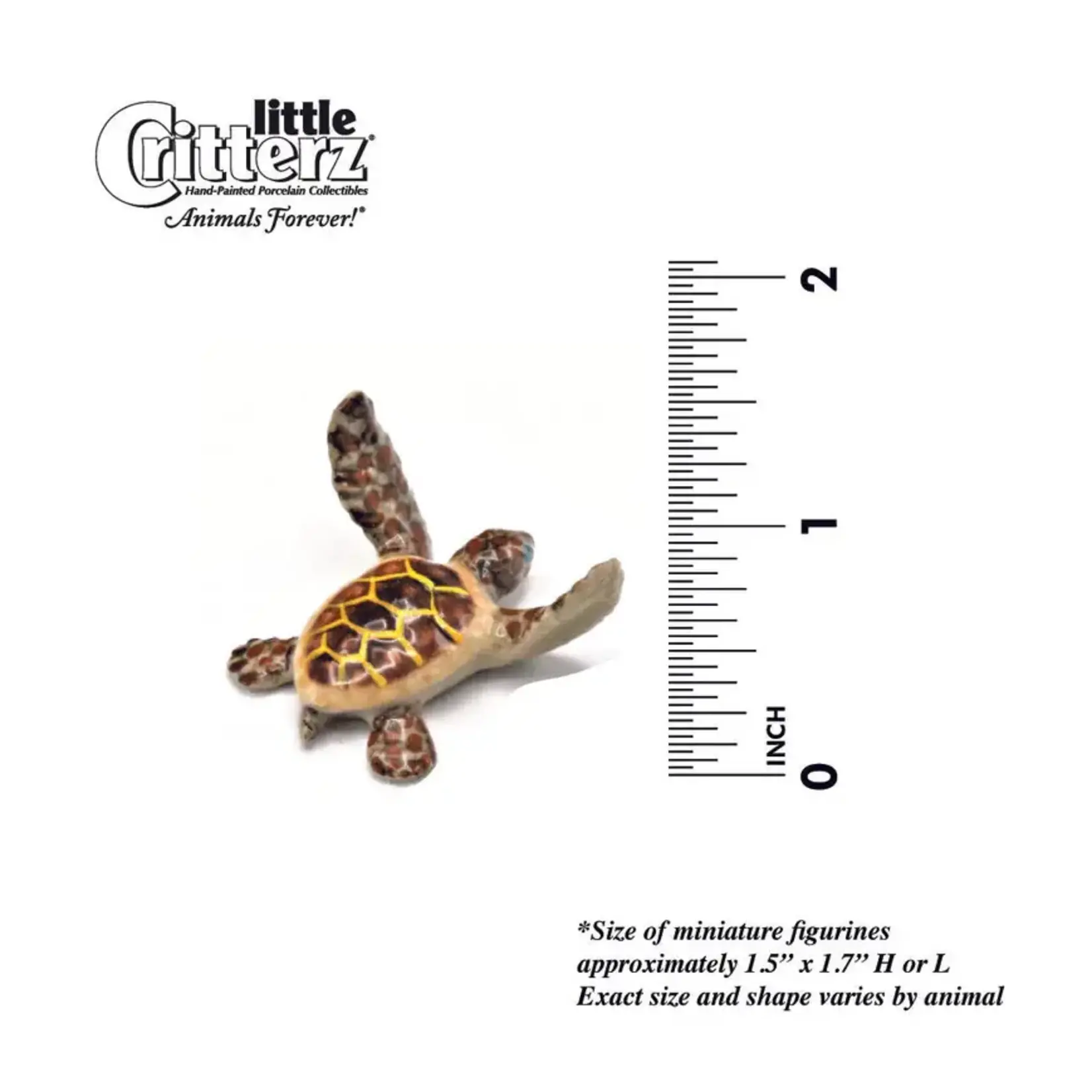 Little Critterz Sea Turtle "Captain Deep" - miniature porcelain figurine