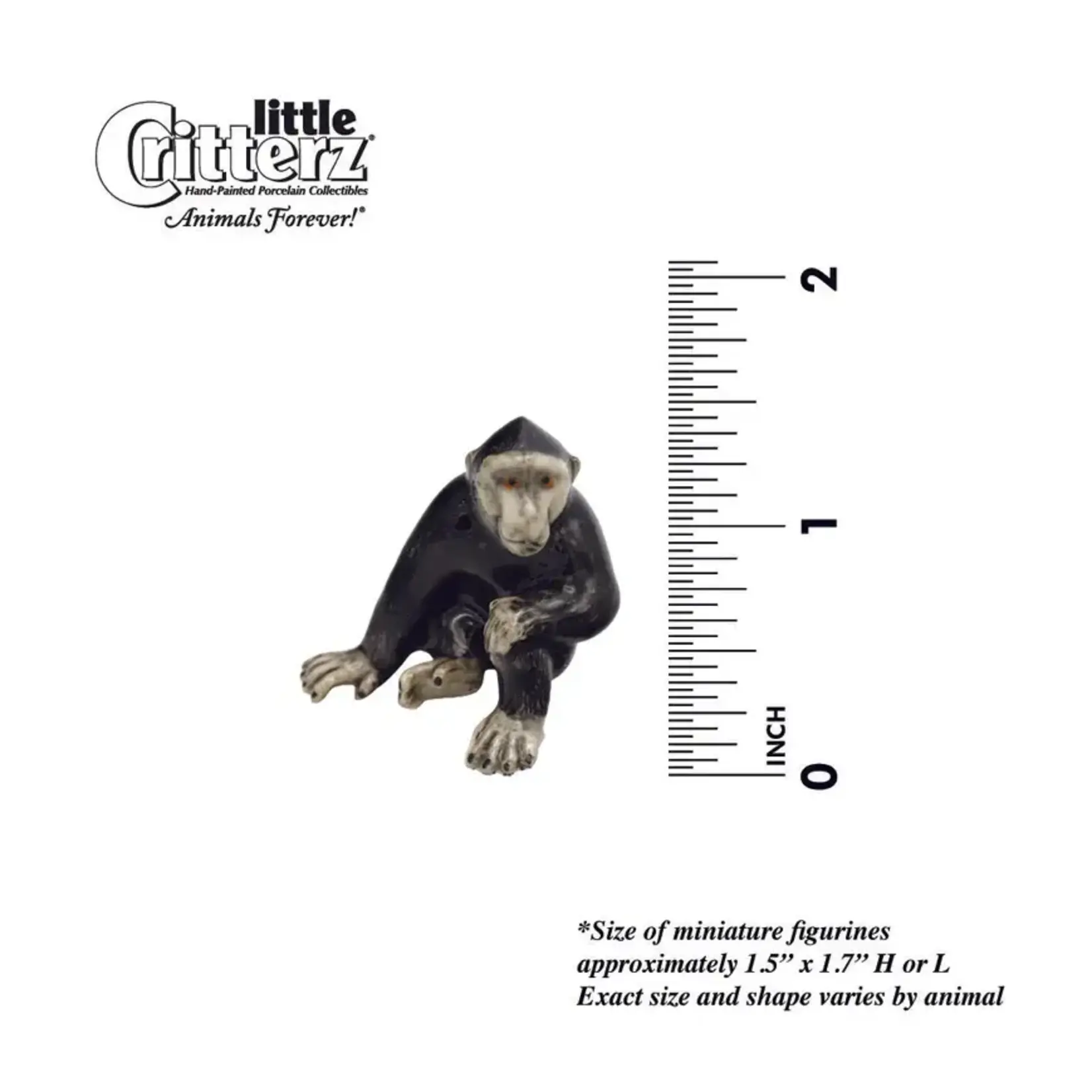 Little Critterz Crested Macaque "Celebes"- miniature porcelain figurine