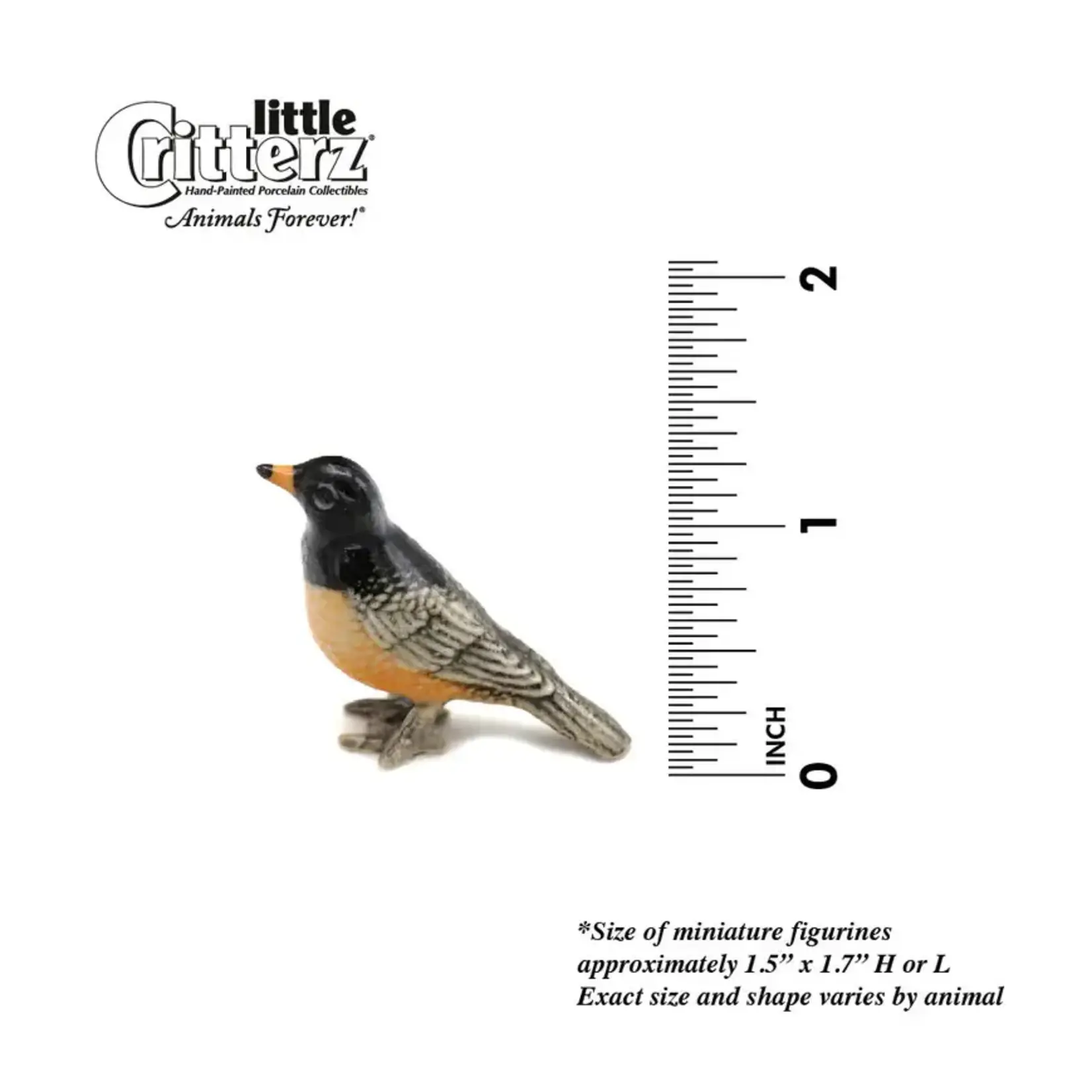 Little Critterz Bird - American Robin "Cheerup" - miniature porcelain figurine