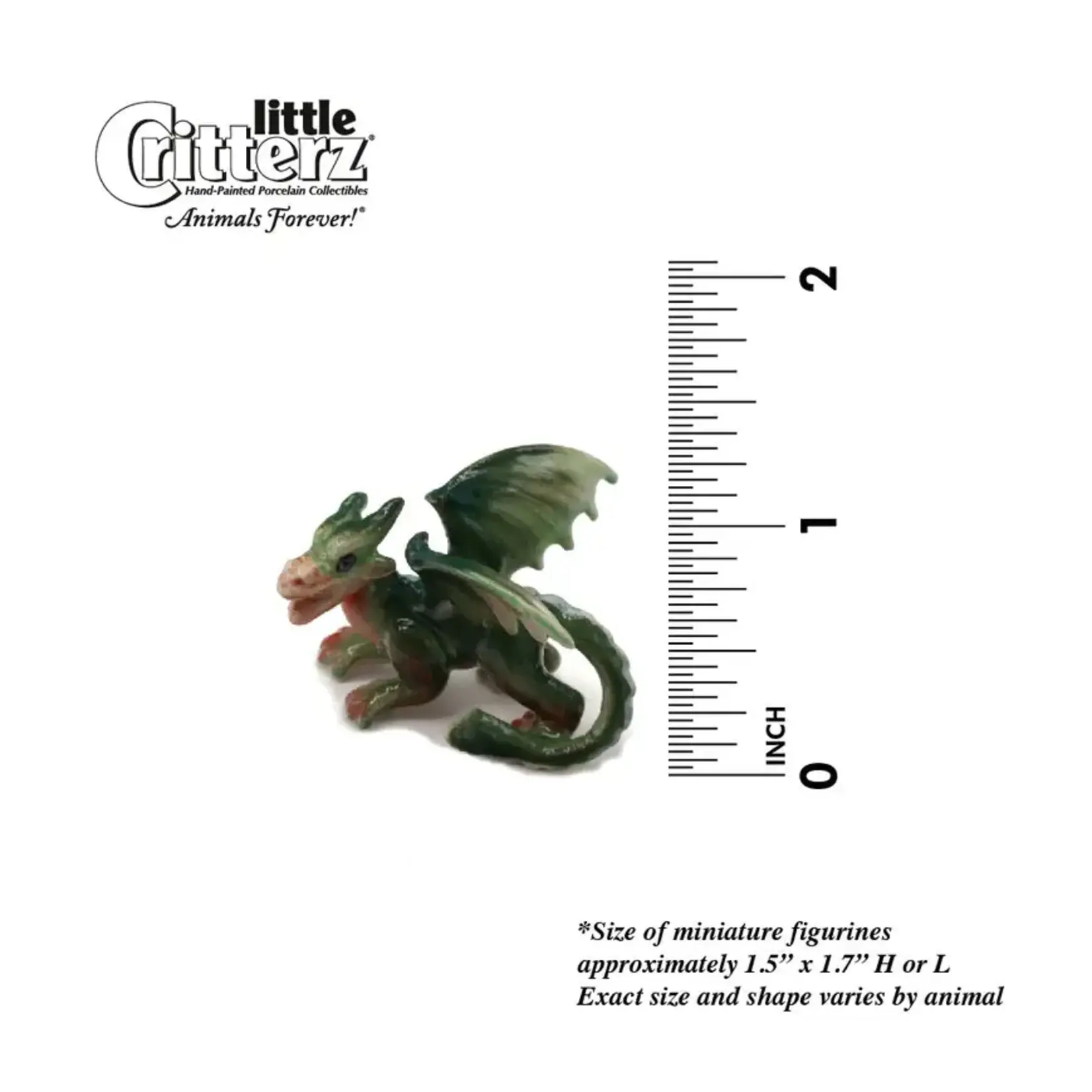 Little Critterz Western Dragon "Draco" - miniature porcelain figurine