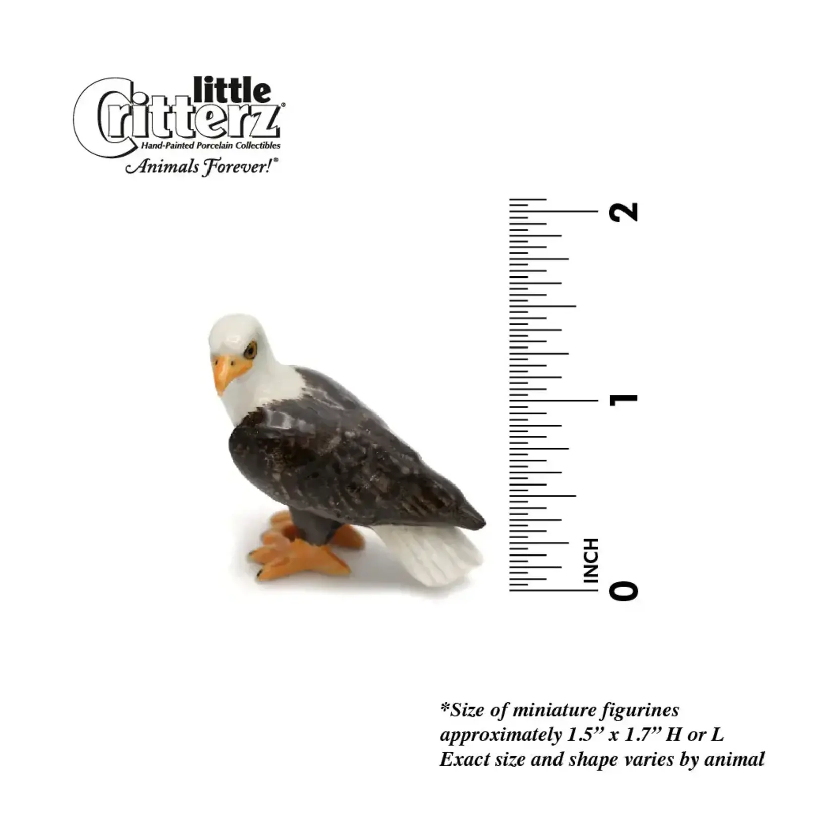 Little Critterz Eagle - Bald Eagle "Freedom" - miniature porcelain figurine