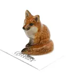 Little Critterz Red Fox Figurine "Brush" - miniature porcelain figurine