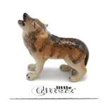 Little Critterz Wolf - Howling Wolf "Lobo" - miniature porcelain figurine