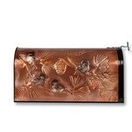 Copper Mailbox Round. Chickadees
