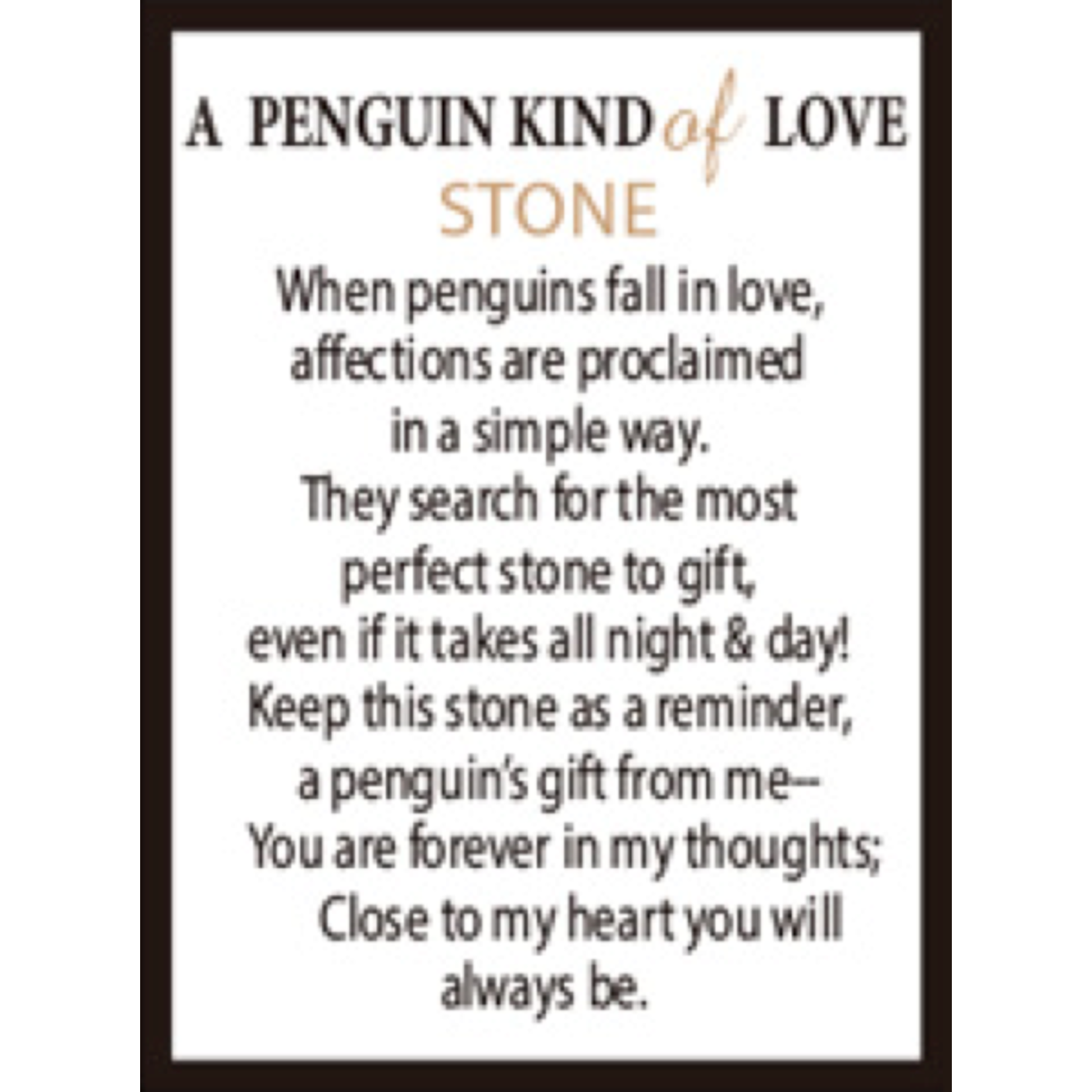 A Penguin Kind of Love Stone