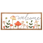 Welcome with Layered Mushroom Wall Decor