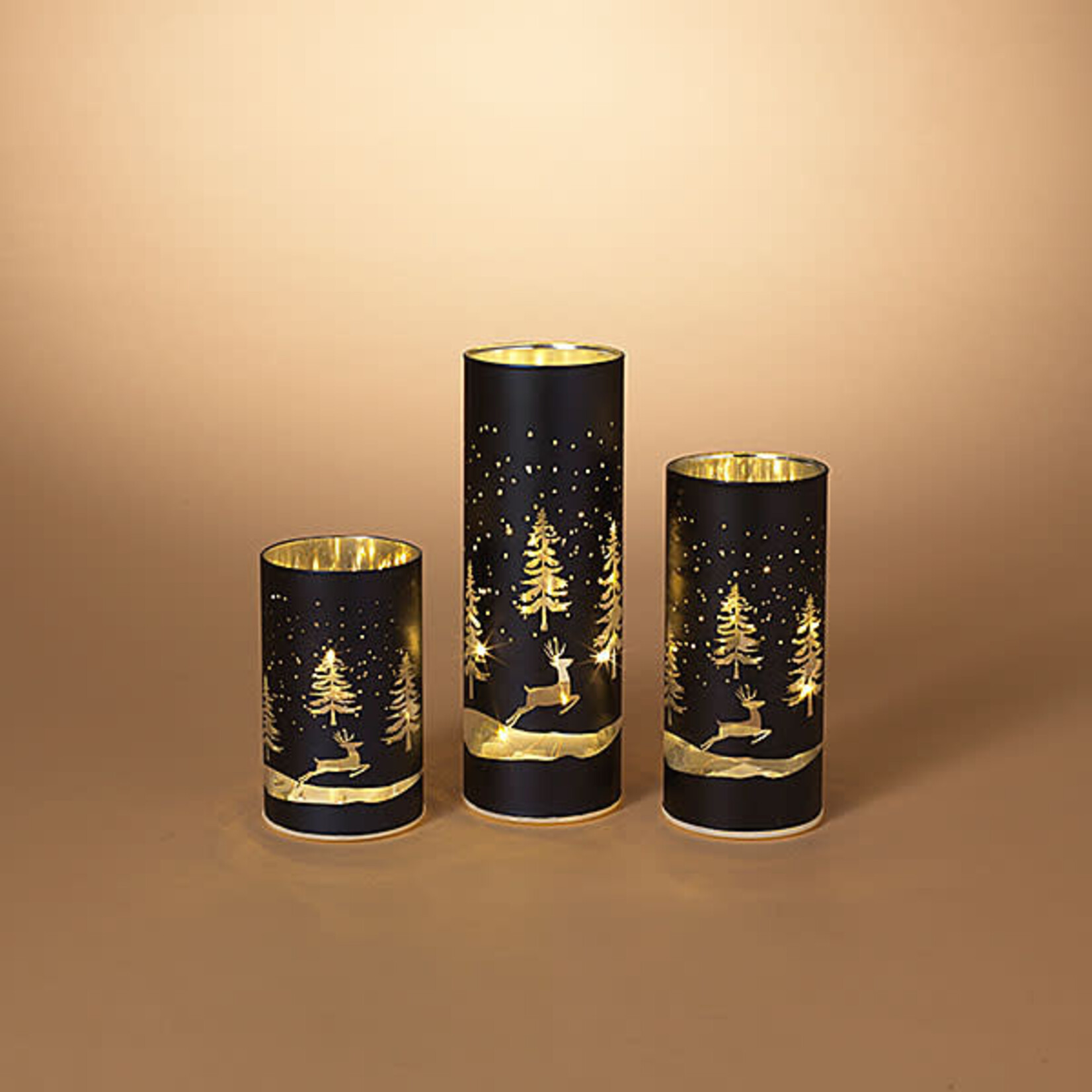 Black Etched Glass Luminaria Large Garden Specialties