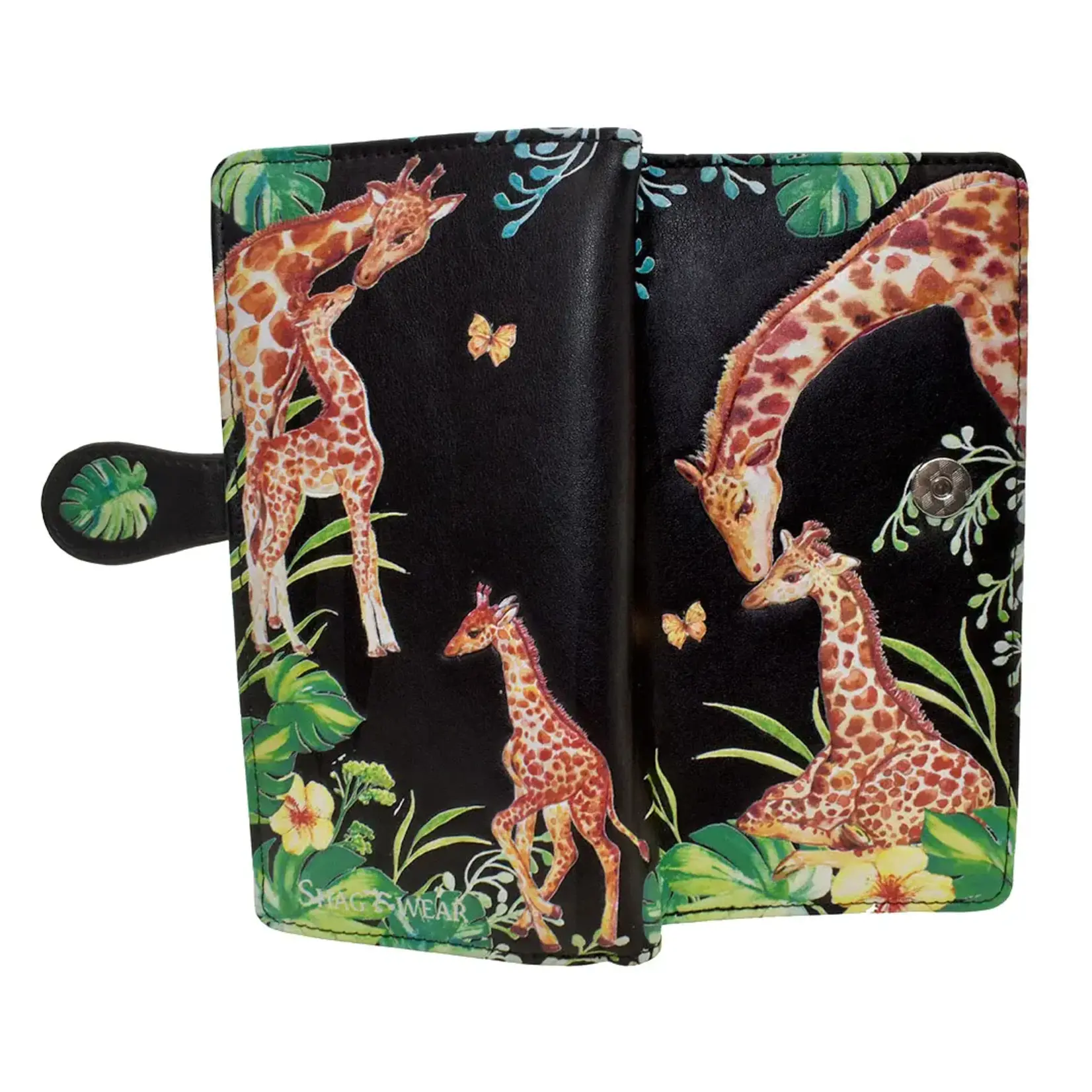 Giraffe Tower Large  Wallet  /Black/ With Zipper