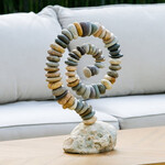 Garden Age Supply Beach Pebble Spiral on White Stone