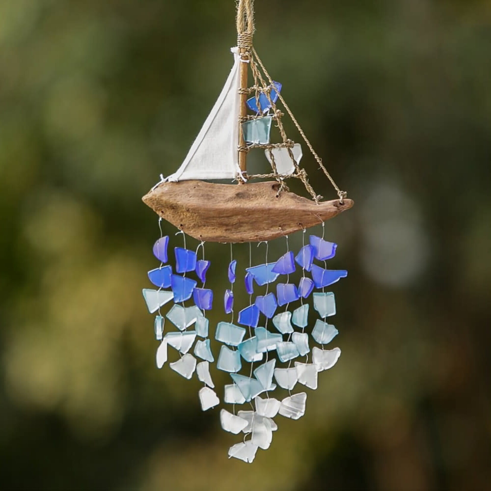 Garden Age Supply Recycled Glass Chime - Driftwood Boat