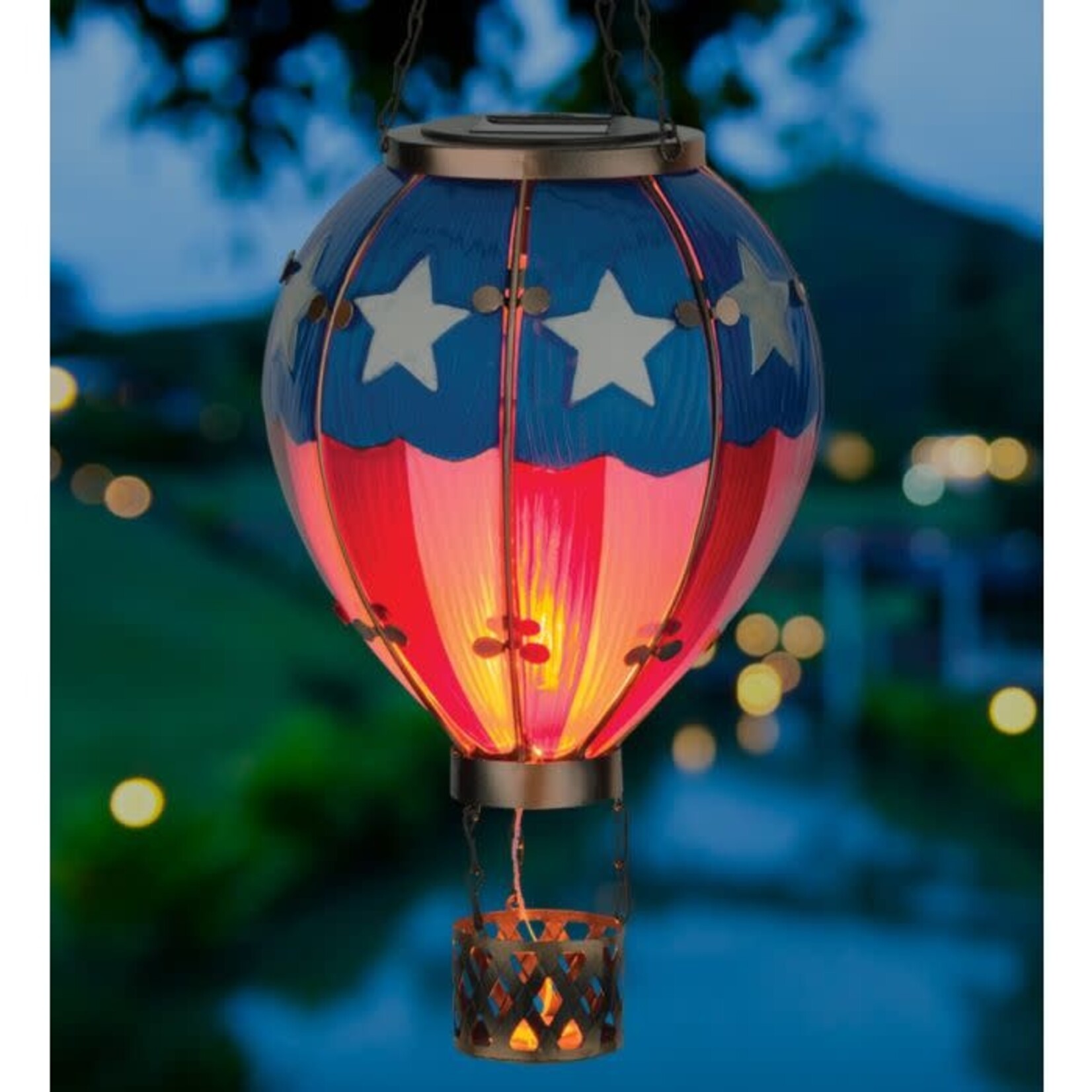 Regal Art & Gift Hot Air Balloon Solar Lantern Large - Americana