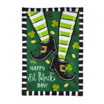 Dancing St Patrick's Day Garden Burlap Flag