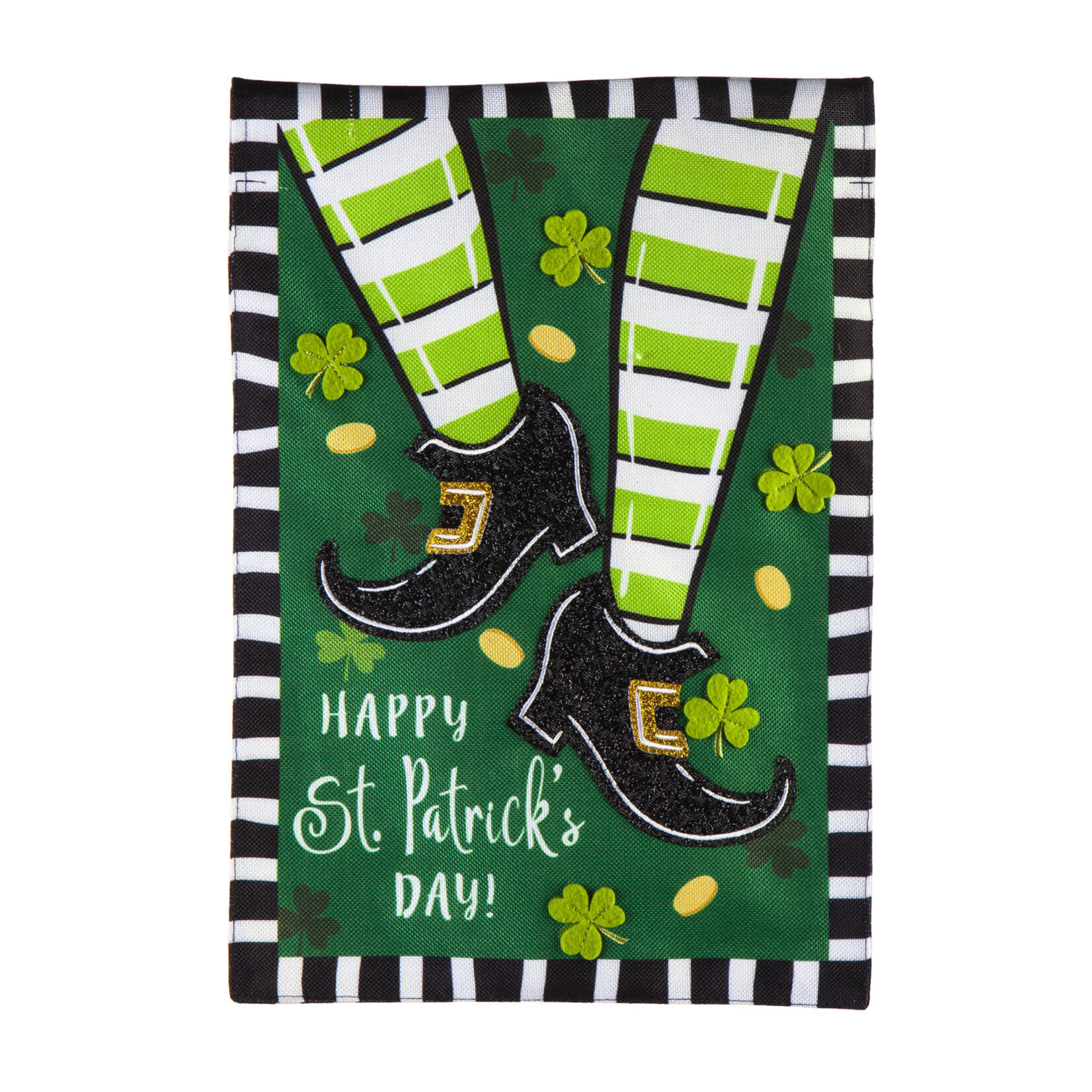 Dancing St Patrick's Day Garden Burlap Flag