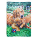 Mom and Pup - Suede Garden Flag