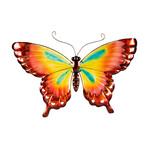 Orange Glass and Metal Butterfly - Wall Décor