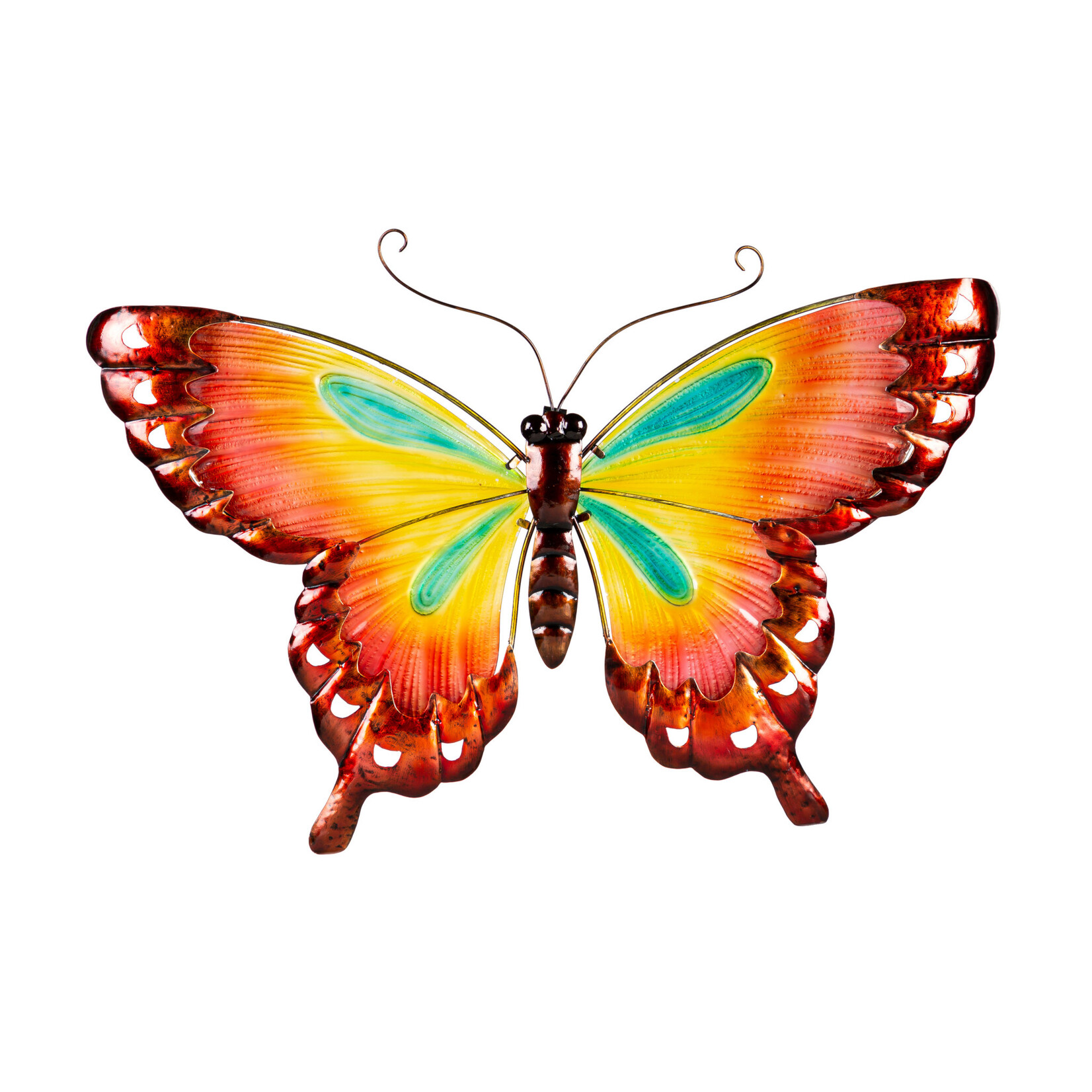 Orange Glass and Metal Butterfly - Wall Décor
