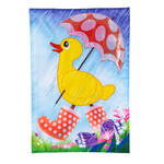 Spring Duckling - Applique Garden Flag