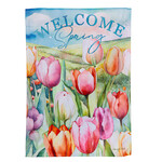 Tulip Fields - Suede Garden Flag