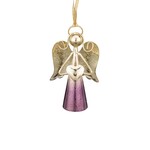Regal Art & Gift Gold Angel Bell Purple 4"