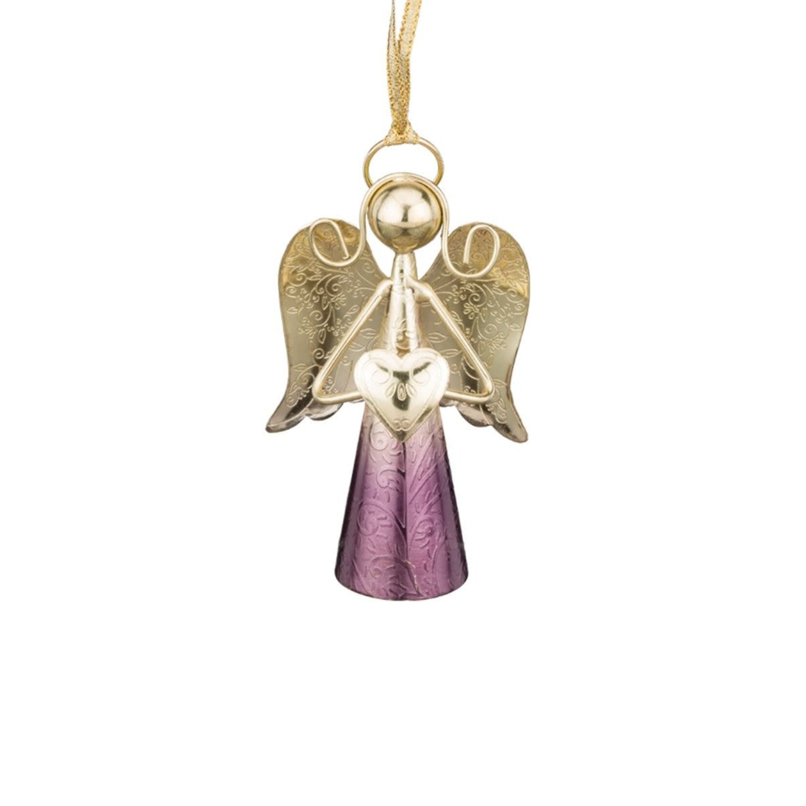 Regal Art & Gift Gold Angel Bell Purple 4"