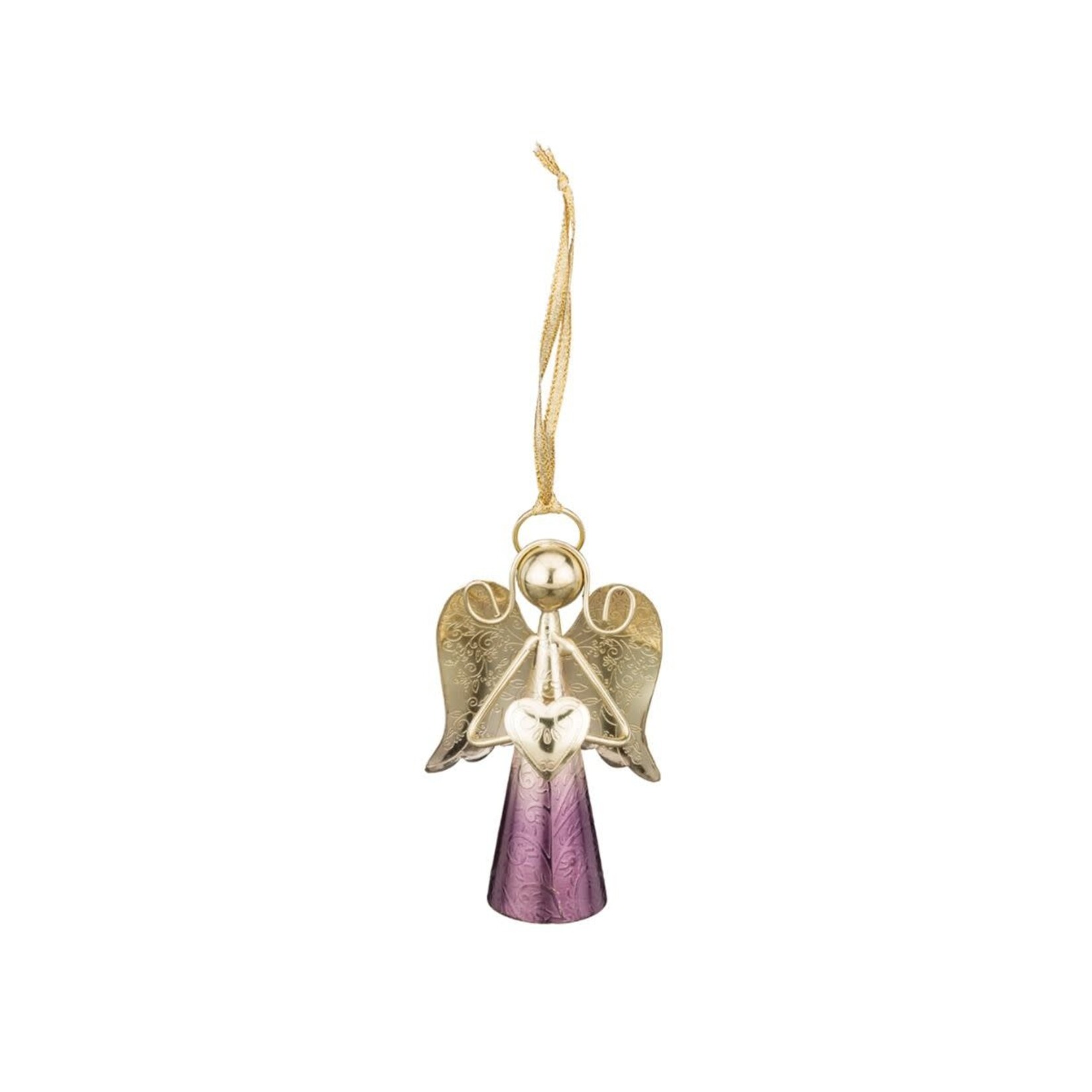 Regal Art & Gift Gold Angel Bell Purple 4"