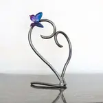 iron chinchilla Heart and Butterfly 10" Desk Blue-Purple