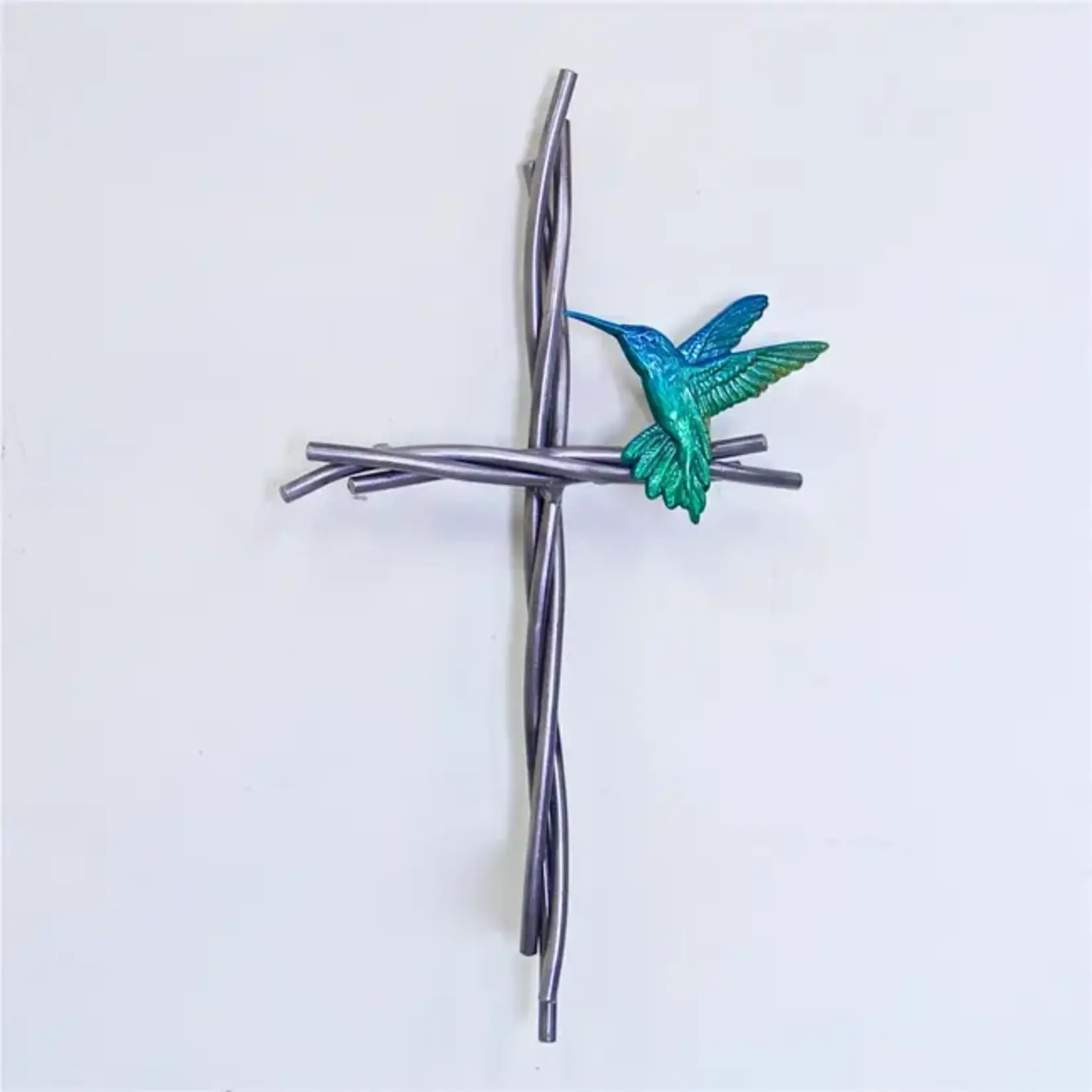iron chinchilla Hummingbird and Vine Cross