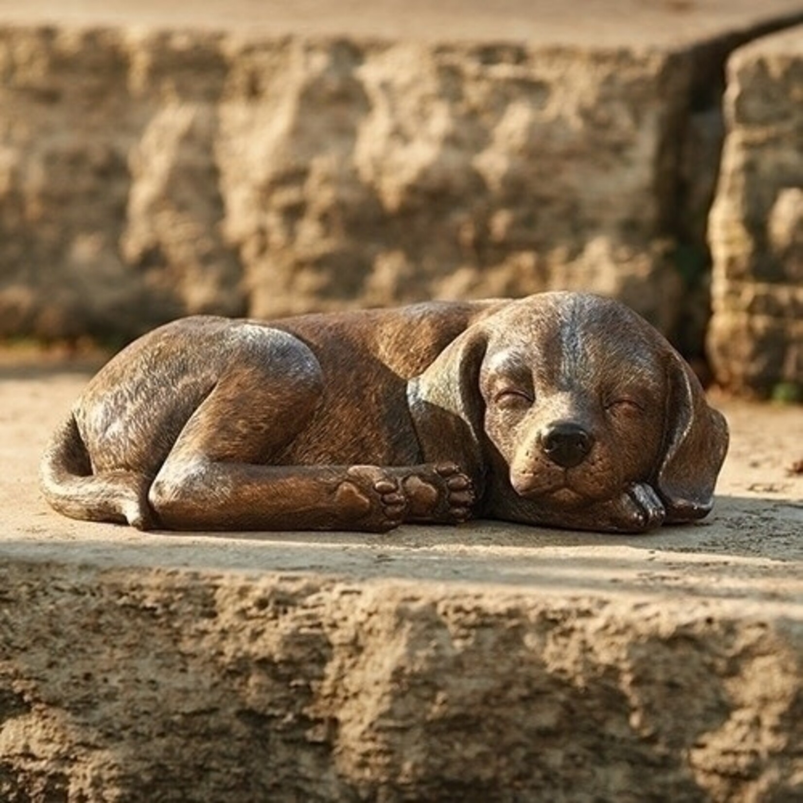 Sleeping Animal Dog - Bronze