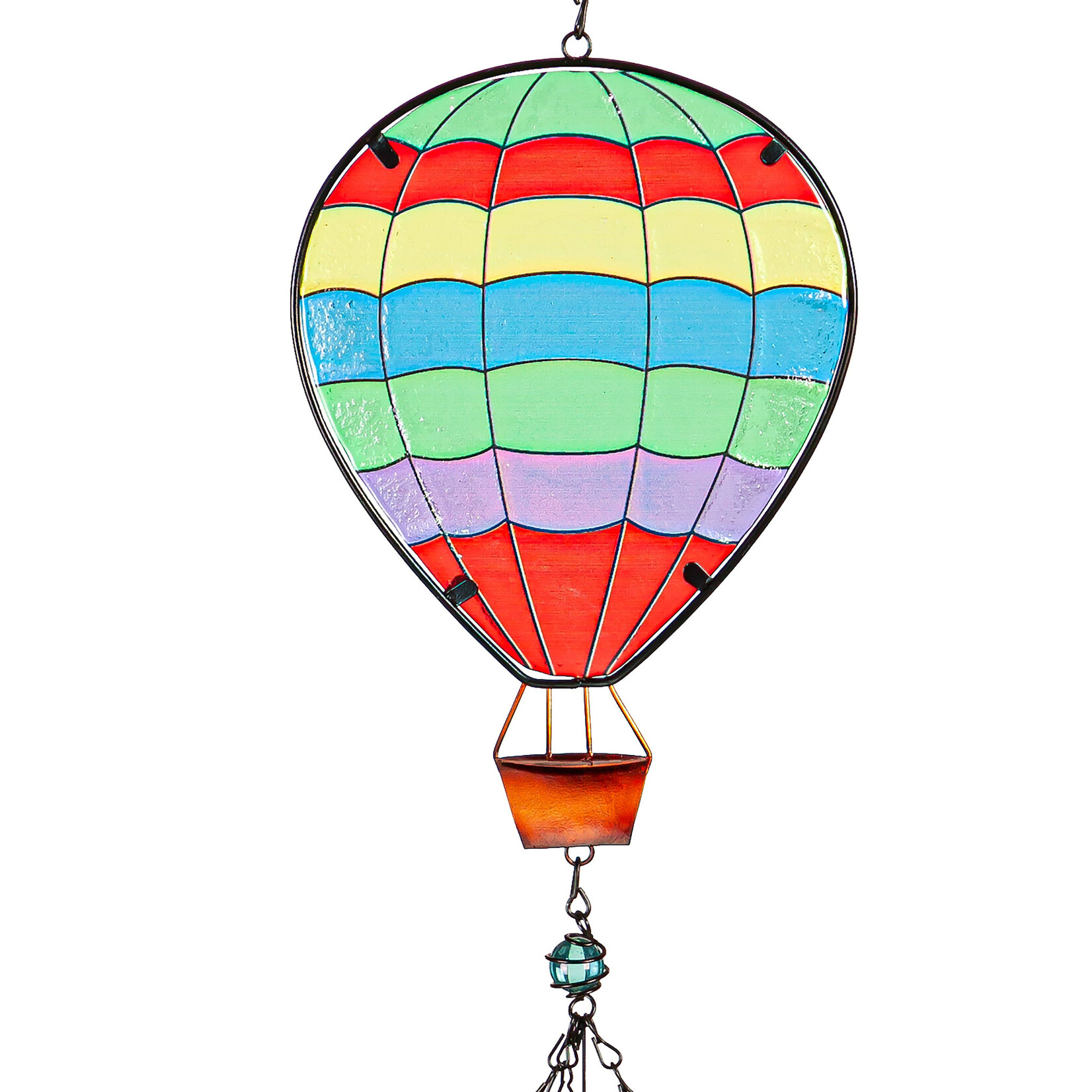Stained Glass Hot Air Balloon Chime - Multi-Colored