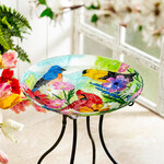Feathered Trio - Glass Bird Bath