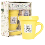 Nicole Brayden Gifts Flower Pot Mug: Yellow "Hello Sunshine"