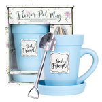 Nicole Brayden Gifts Blue Flower Pot Mug: "Best Friend"