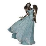 19.75”H Angel with Bird Statue